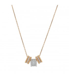 Van Cleef & Arpels Perlée three tones gold and diamonds necklace