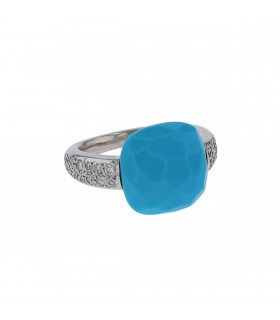 Pomellato Capri turquoise, diamonds and gold ring