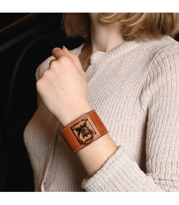 Hermès Créneau gold plated metal bracelet