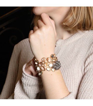 H. Stern rock crystals, diamonds and 18k gold bracelet
