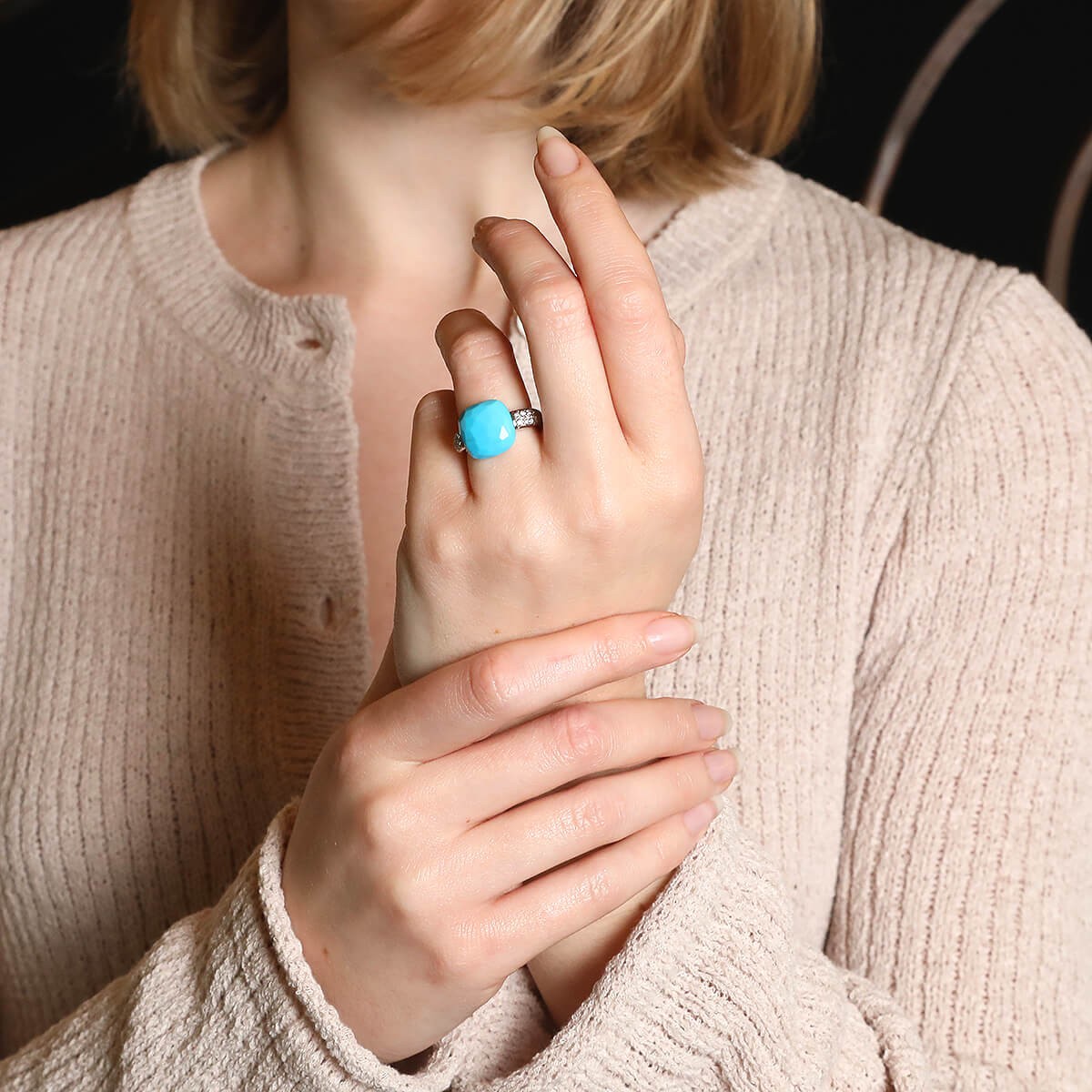 Pomellato Capri turquoise diamonds and gold ring