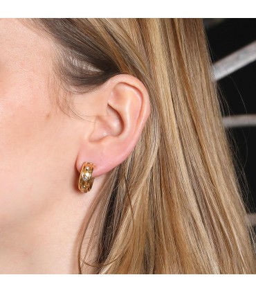 David Yurman Renaissance diamonds and gold earrings
