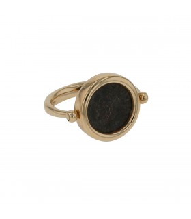 Bulgari gold and antique coin ring