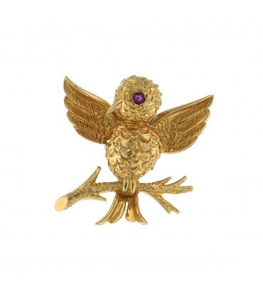 Tiffany & Co. gold and rubies brooch
