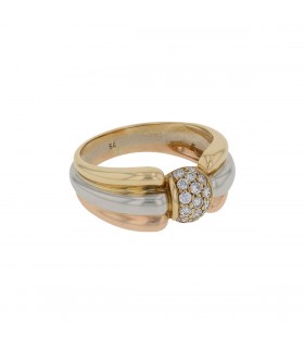 Cartier three tones gold and diamonds ring