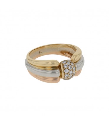 Cartier three tones gold and diamonds ring