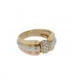 Cartier three tones gold and diamonds ring