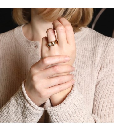 Cartier three tones gold and diamonds ring