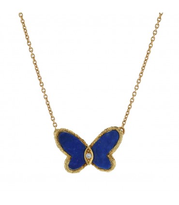 Van Cleef & Arpels Papillon lapis lazuli, diamond and gold necklace