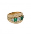 Emeralds, diamonds and gold ring
