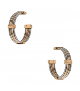 Cartier stainless steel and 18k gold earrings