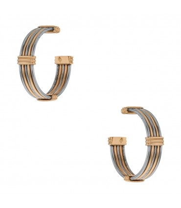 Cartier stainless steel and 18k gold earrings