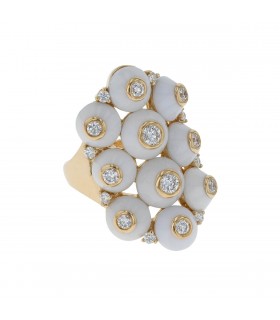 Maria Canale agate, diamonds and gold ring