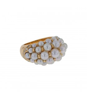 Cartier Andromaque pearls, diamonds and gold ring