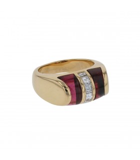 Bulgari Tronchetto tourmaline, diamonds and gold ring