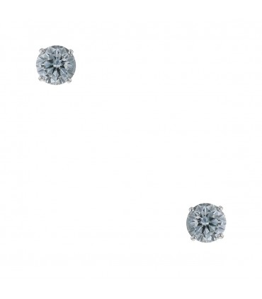 Diamonds and gold earrings - GIA certificate 0,86 ct D VS1 / 0,87 ct E VVS2