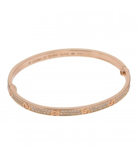 Cartier Love diamonds and gold bracelet Size 16