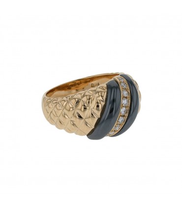 Van Cleef & Arpels hematite, diamonds and gold ring