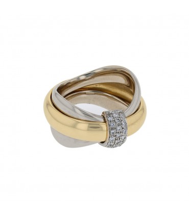 Pomellato three tones 18k gold and diamonds ring