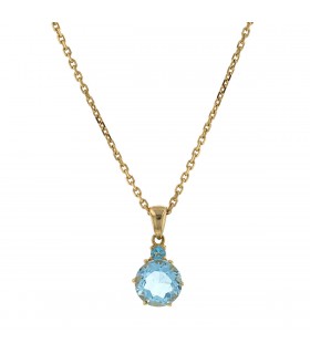 Collier or et pierres bleues