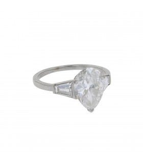 Diamonds and 18k gold ring - LFG Certificate 2,55 cts F - VS2