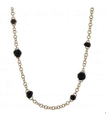 Pomellato Capri onyx, rock cristal and gold necklace