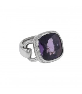 Poiray amethyst, diamonds and gold ring