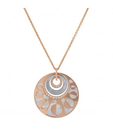 Bulgari Intarsio mother of peal, diamonds and 18k gold necklace