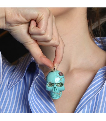 Pendentif Garnazelle Tête de Mort Vanité