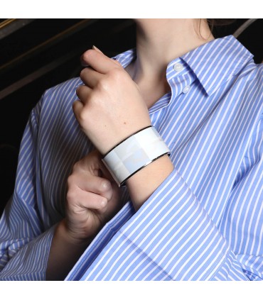 Hermès enamel and stainless steel bracelet