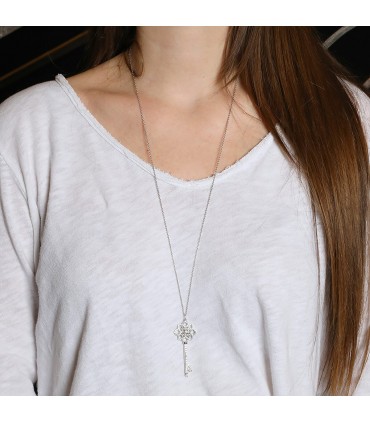 Tiffany & Co. Keys diamonds, platinum and gold necklace