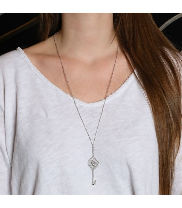 Tiffany & Co. Keys diamonds, platinum and 18k gold necklace