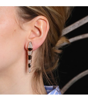 Bulgari Serpenti Viper diamonds and gold earrings