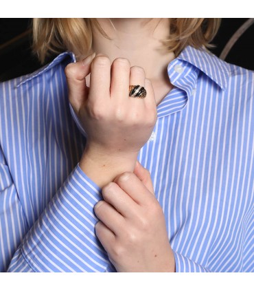 Van Cleef & Arpels hematite, diamonds and gold ring