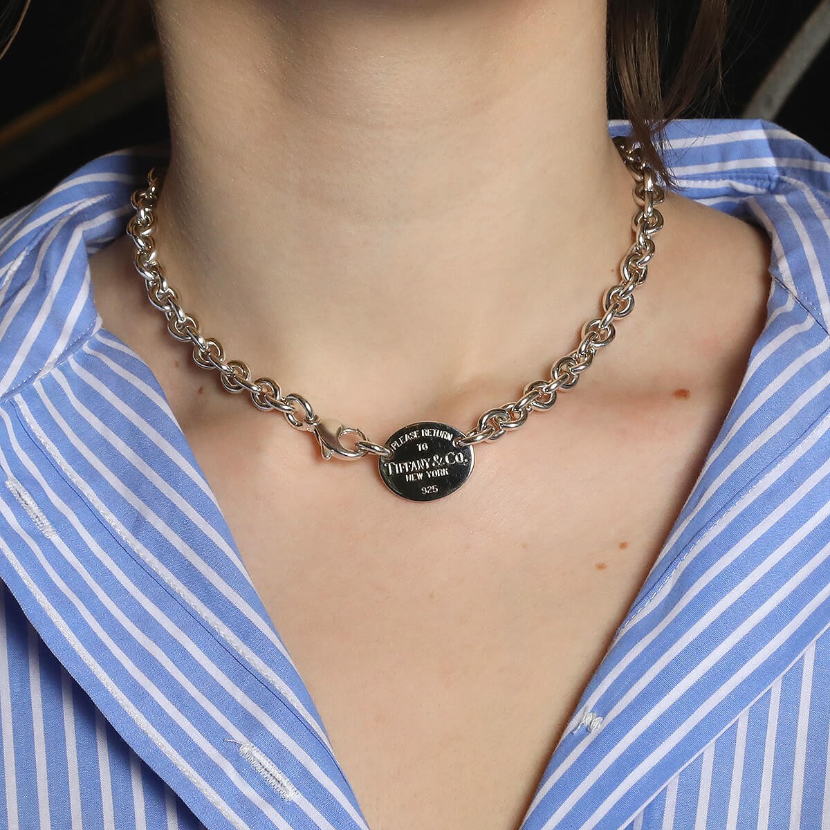 Tiffany Co. Return to Tiffany silver necklace