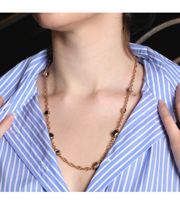 Pomellato Capri onyx, rock cristal and gold necklace