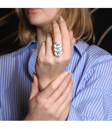 Maria Canale agate, diamonds and gold ring