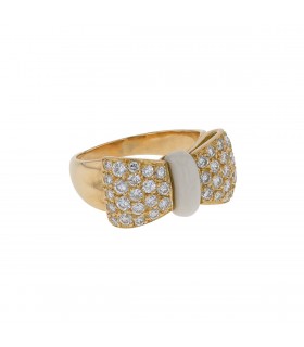 Van Cleef & Arpels diamonds, white coral and gold ring