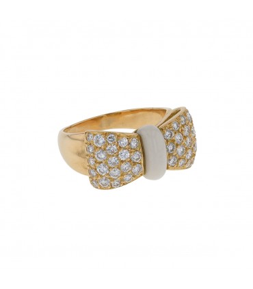 Van Cleef & Arpels diamonds, white coral and gold ring