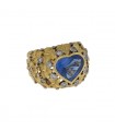 Sapphire, diamonds and 18k gold ring