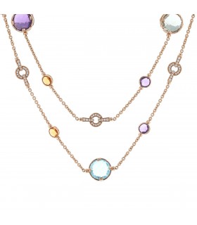 Bulgari Parentesi Cocktail amethysts, citrines, topazes, prasiolites, diamonds and 18k gold necklace