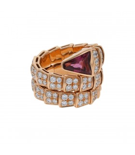 Bulgari Serpenti tourmaline, diamonds and gold ring