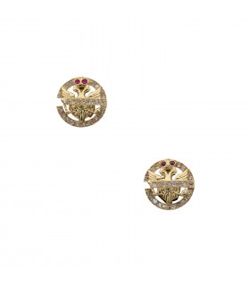 Rubies, diamonds and gold earrings