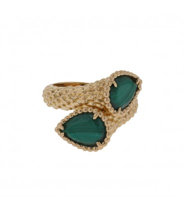 Boucheron Serpent Bohème malachite and gold ring