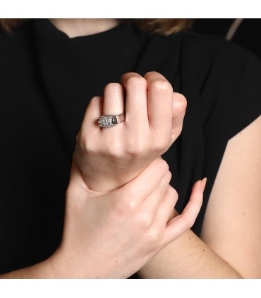Bulgari Tronchetto diamonds and 18k gold ring
