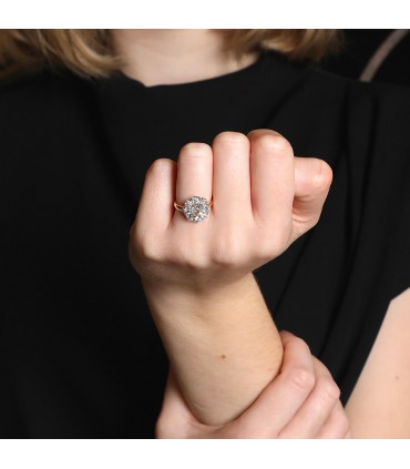 Bague or, platine et diamants