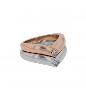 Cartier diamonds, white and rose 18k gold rings