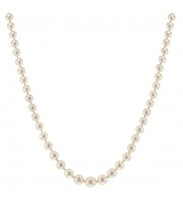 Cultured pearls and gold necklace