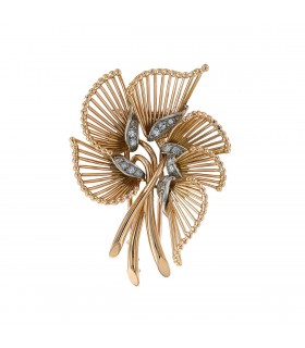 Diamonds, platinum and gold brooch