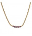 Collier or, rubis, diamants